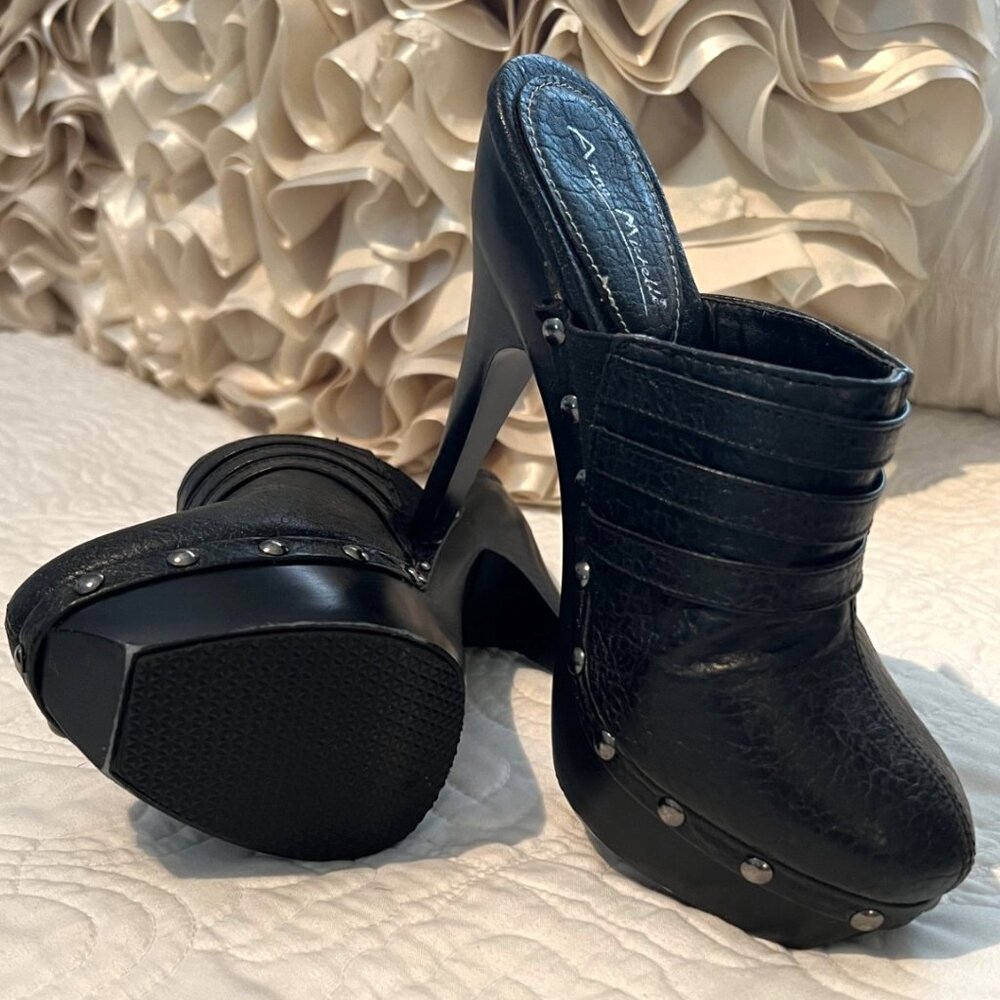 Anne Michelle (Passion) Black, Studded Stiletto Mules